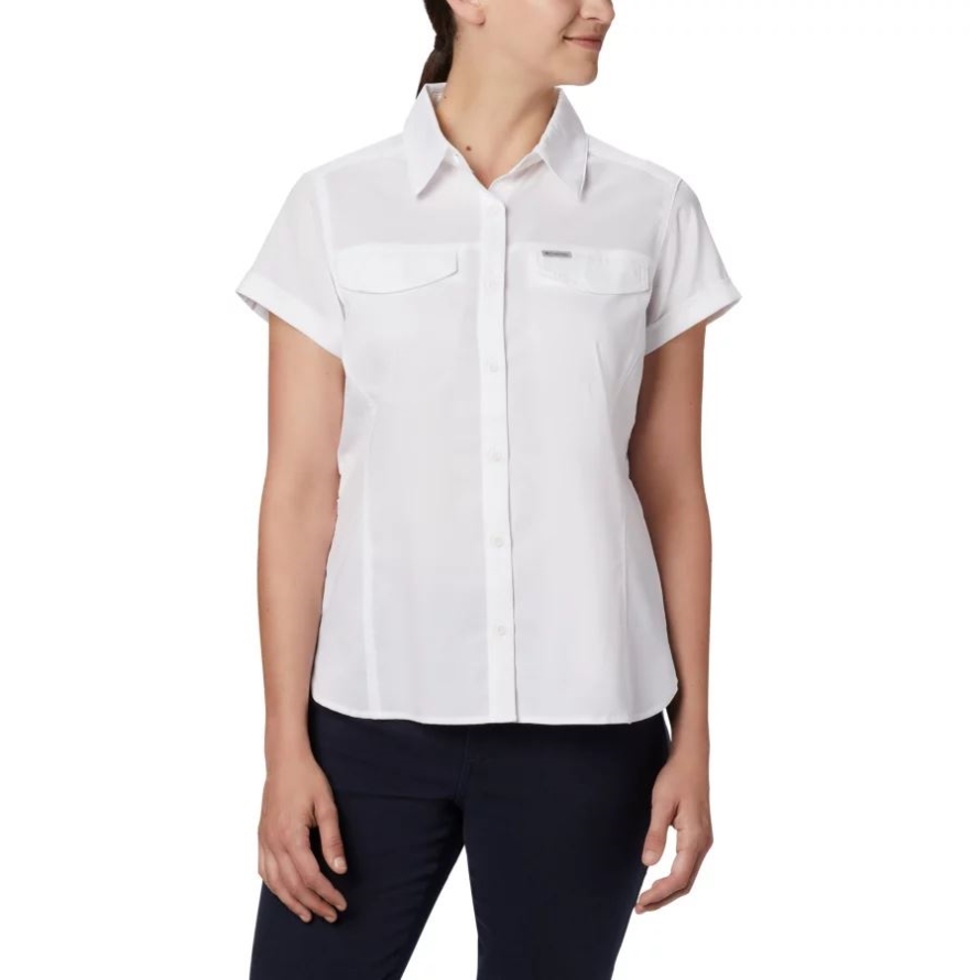Columbia White Women's Silver Ridge Lite Short Sleeve
