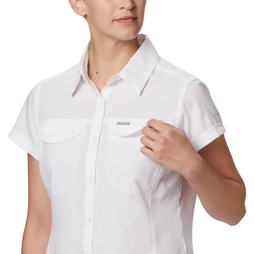 Columbia White Women's Silver Ridge Lite Short Sleeve