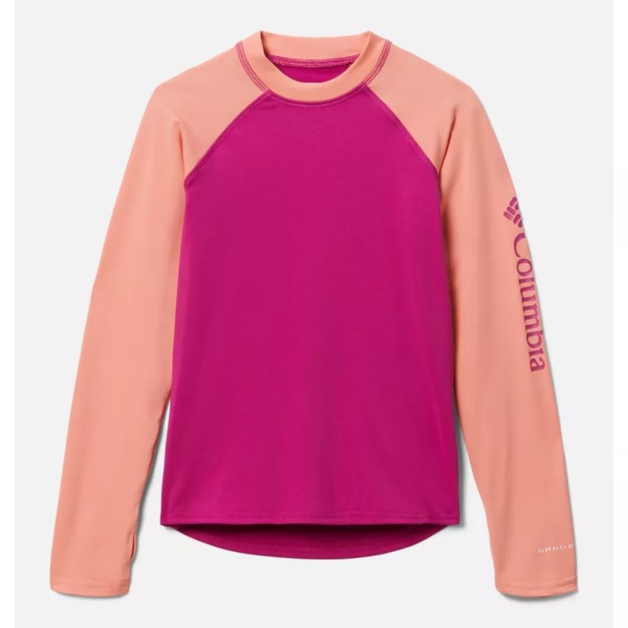 Columbia Wild Fuchsia/Coral Reef Youth Sandy Shores Technical Long Sleeve Top