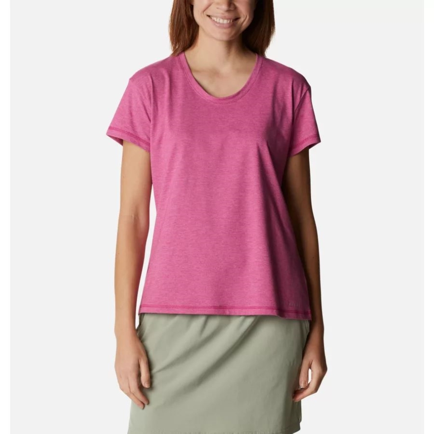 Columbia Wild Fuchsia Heather Women's Sun Trek Technical T-Shirt