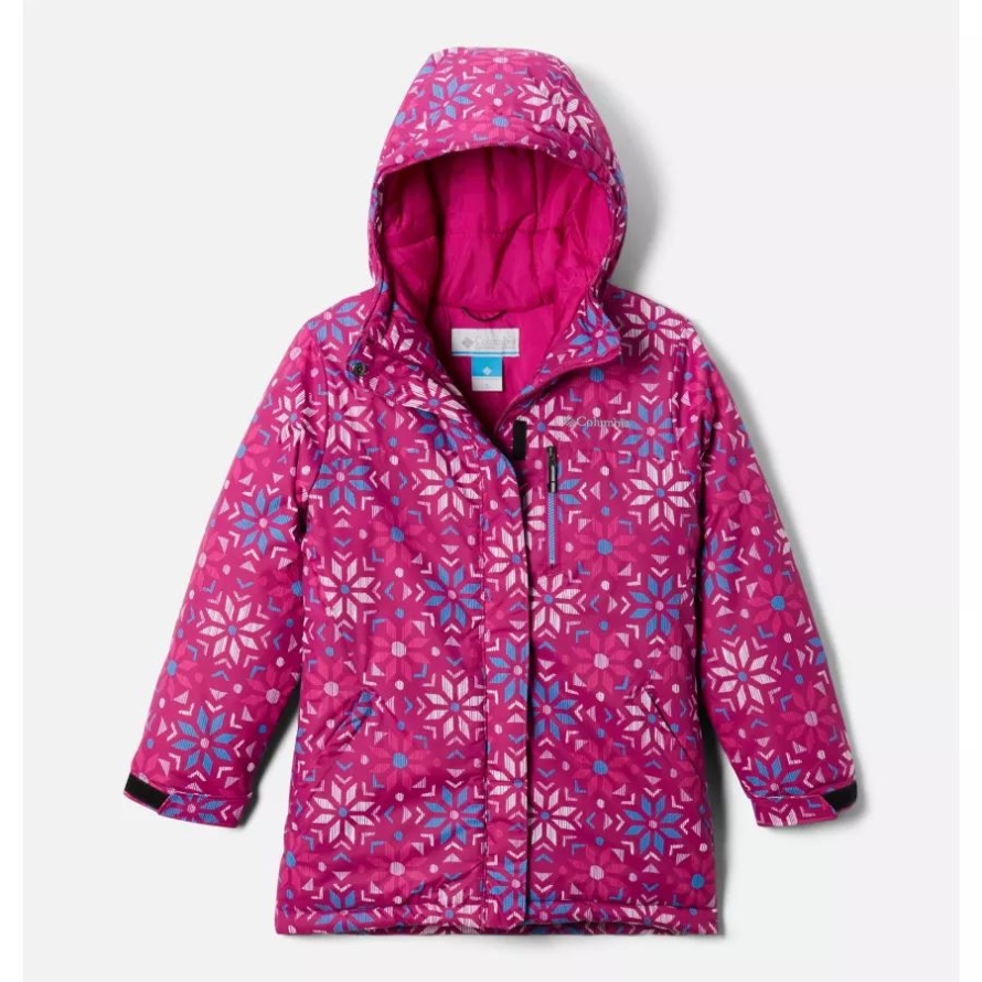 Columbia Wild Fuchsia Paperflakes Girls' Alpine Free FallII Ski Jacket