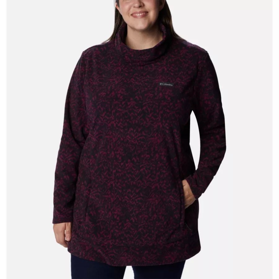 Columbia Women's Ali Peak Fleece Tunic Plus Size Marionberry Terrain Print