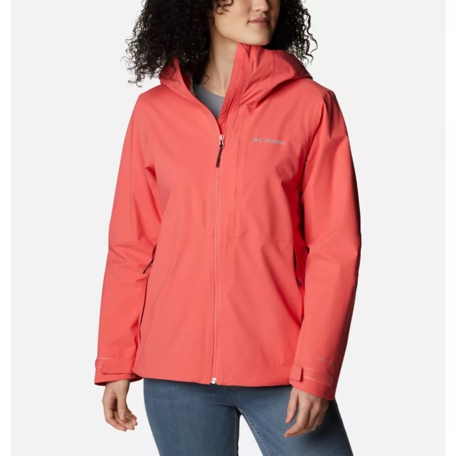 Columbia Women's Ampli-Dry Waterproof Shell Walking Jacket Blush Pink