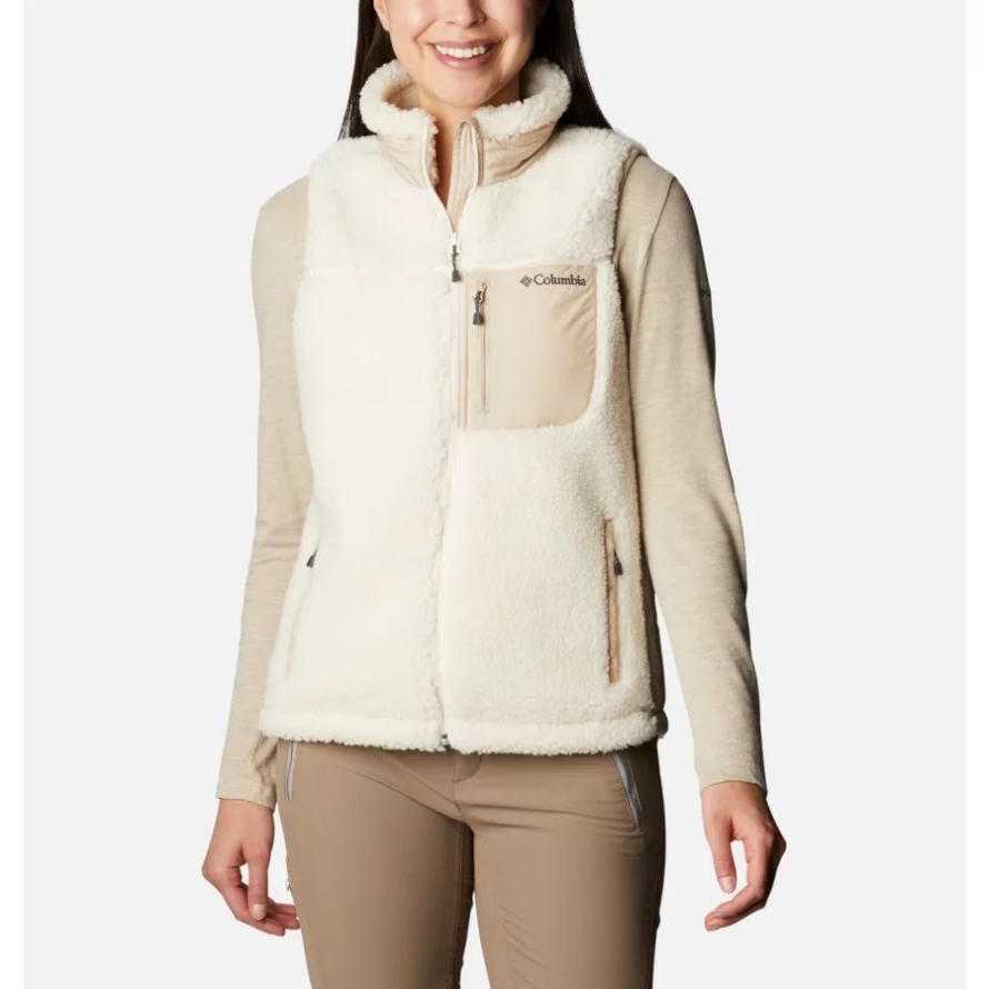 Columbia Women's Archer Ridge II Sherpa Fleece Gilet Chalk/Ancient Fossil