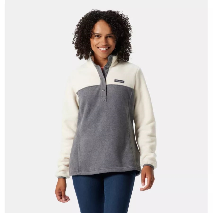 Columbia Women's Benton Springs Half Snap Pullover City Grey Heather/Chalk