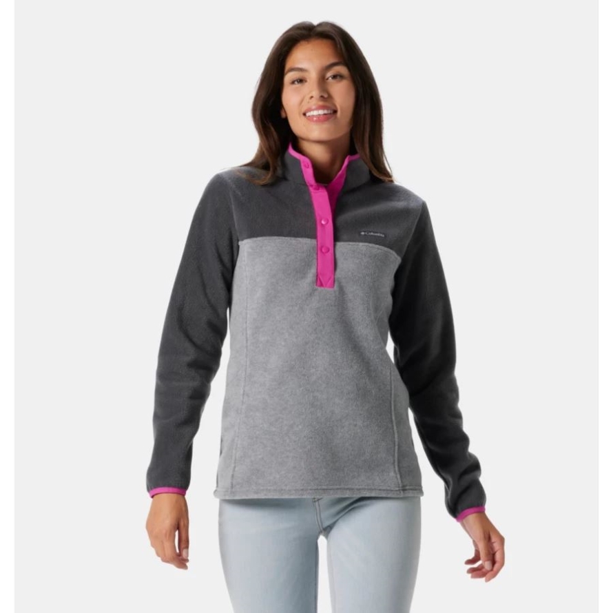Columbia Women's Benton Springs Half Snap Pullover Light Grey Heather/Shark