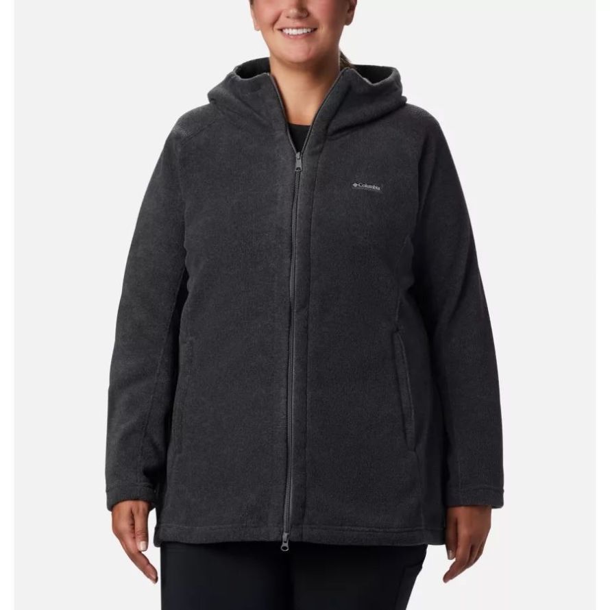 Columbia Women's Benton Springs II Long Hoodie Plus Size Charcoal Heather