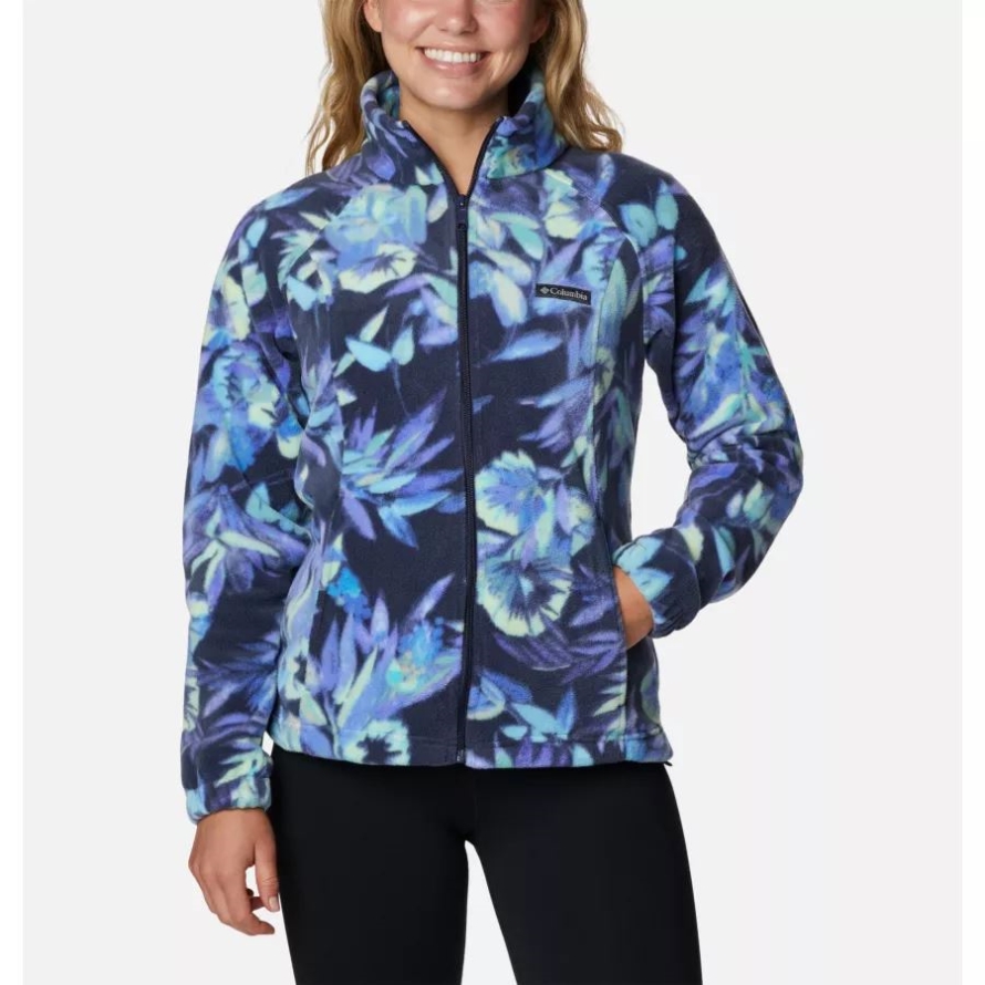 Columbia Women's Benton Springs Printed Full Zip Fleece Jacket Nocturnal/Wisterian