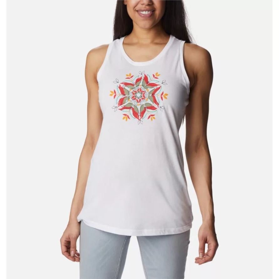Columbia Women's Bluff Mesa Tank White/Floral Landscape