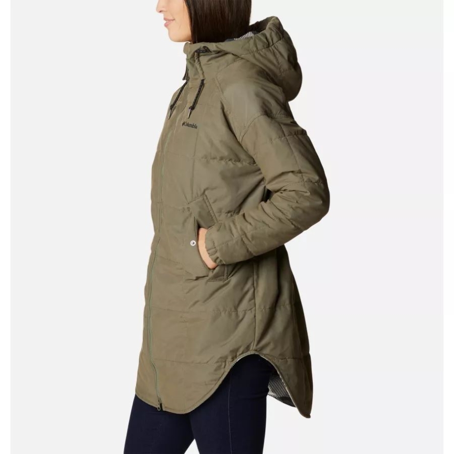 Columbia Women's Chatfield Hill Novelty Jacket Stone Green/Chalk Check Print