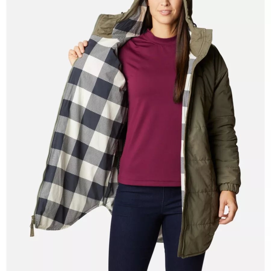 Columbia Women's Chatfield Hill Novelty Jacket Stone Green/Chalk Check Print