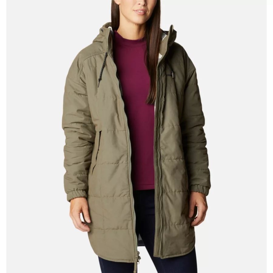 Columbia Women's Chatfield Hill Novelty Jacket Stone Green/Chalk Check Print