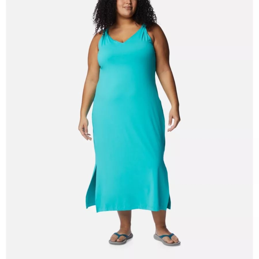 Columbia Women's Chill River Midi Dress Plus Size Bright Aqua