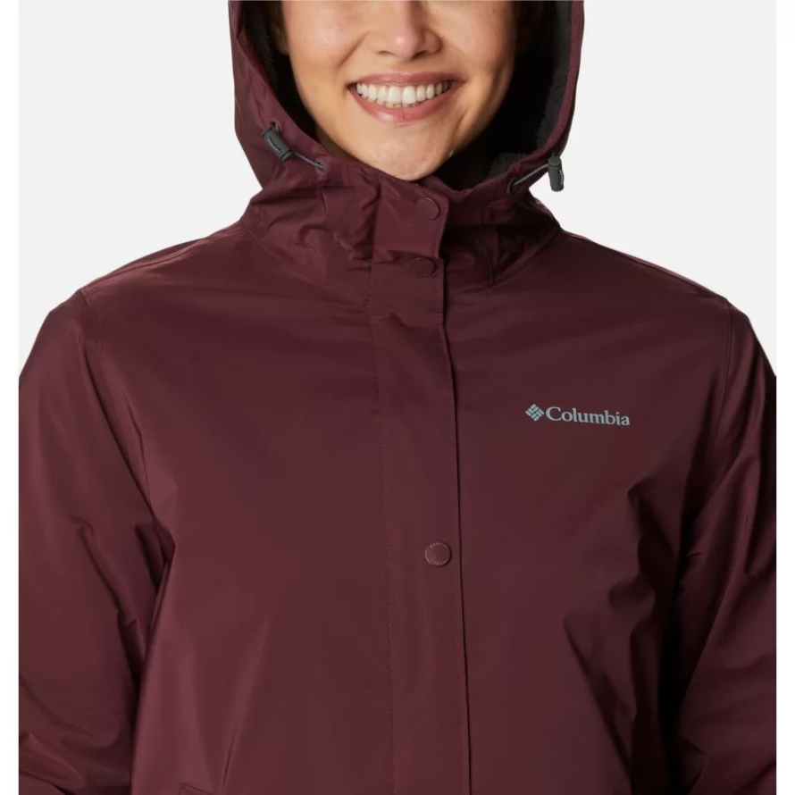 Columbia Women's Clermont Lined Rain Jacket Malbec
