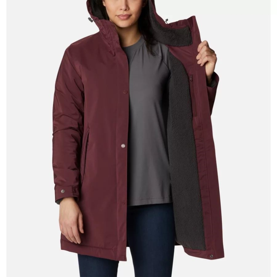 Columbia Women's Clermont Lined Rain Jacket Malbec