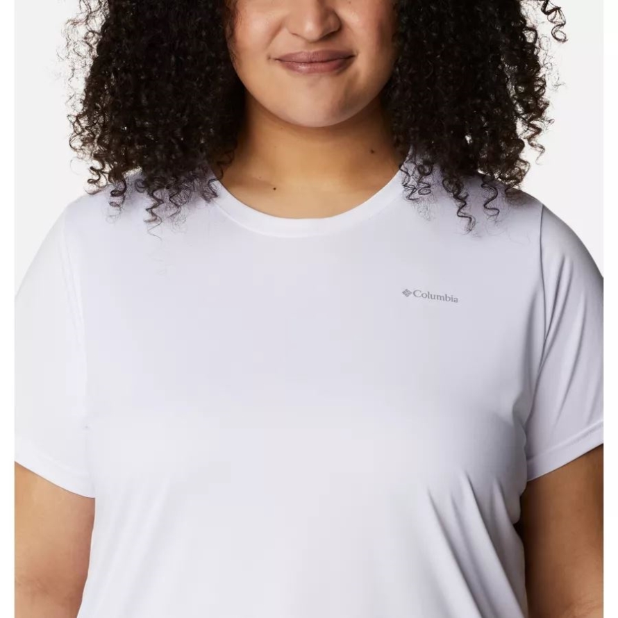 Columbia Women's Columbia Hike Short Sleeve Crew Shirt Plus Size White
