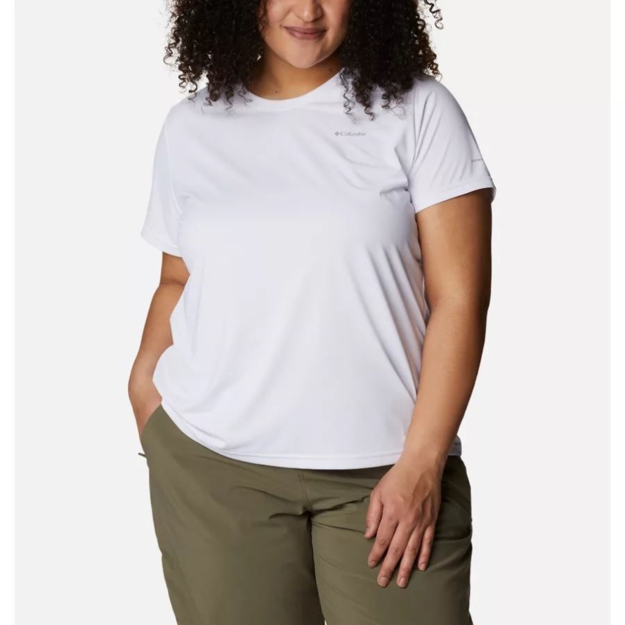Columbia Women's Columbia Hike Short Sleeve Crew Shirt Plus Size White