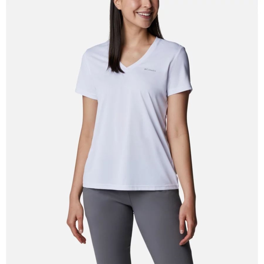Columbia Women's Columbia Hike Short Sleeve V-Neck Shirt White
