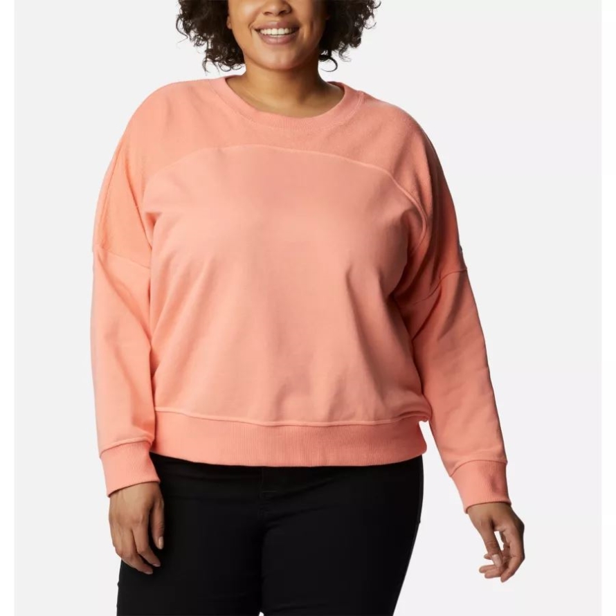 Columbia Women's Columbia Lodge French Terry Crew Plus Size Coral Reef