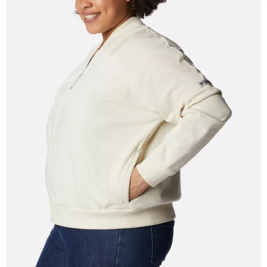 Columbia Women's Columbia Lodge French Terry Full Zip Jacket Plus Size Chalk