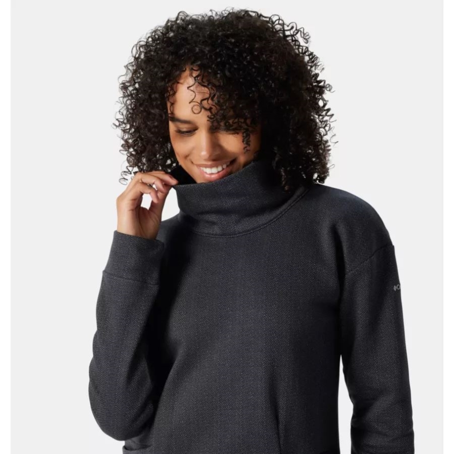 Columbia Women's Columbia Lodge Funnel Pullover Black Herringbone