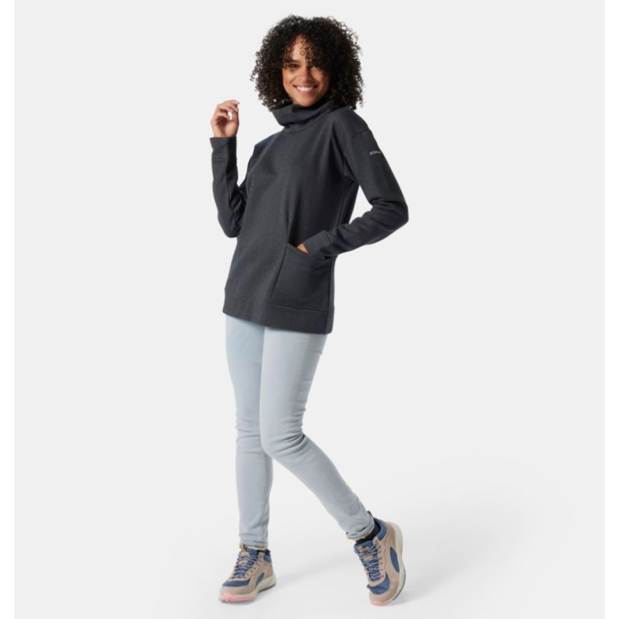 Columbia Women's Columbia Lodge Funnel Pullover Black Herringbone