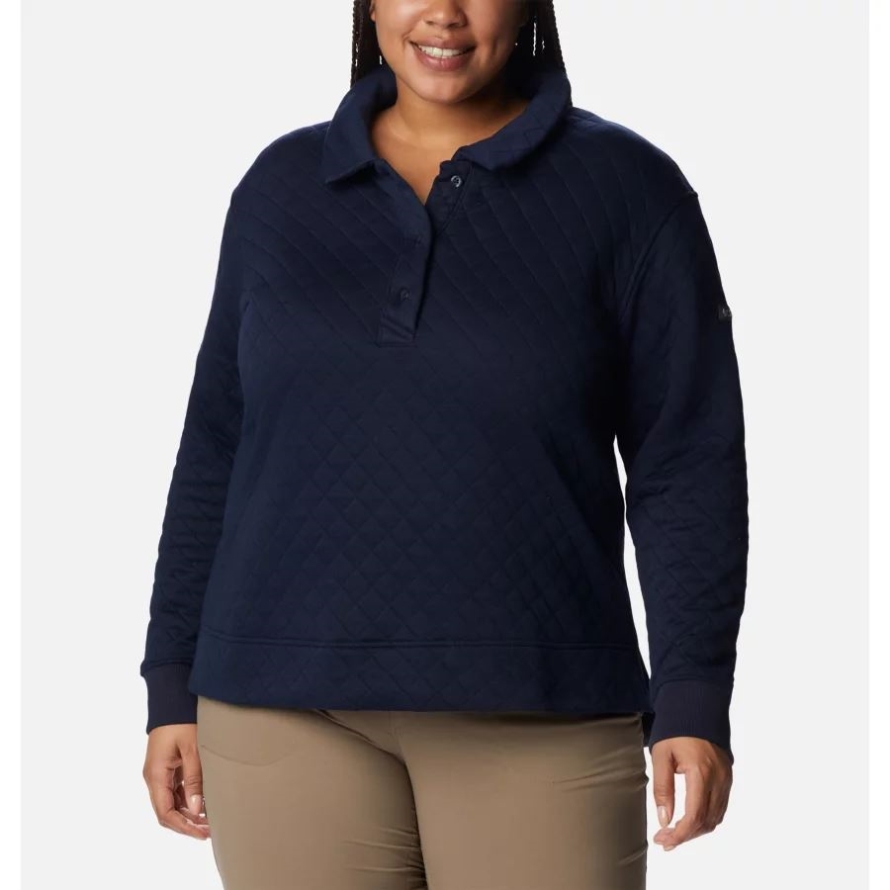 Columbia Women's Columbia Lodge Quilted Polo Plus Size Dark Nocturnal