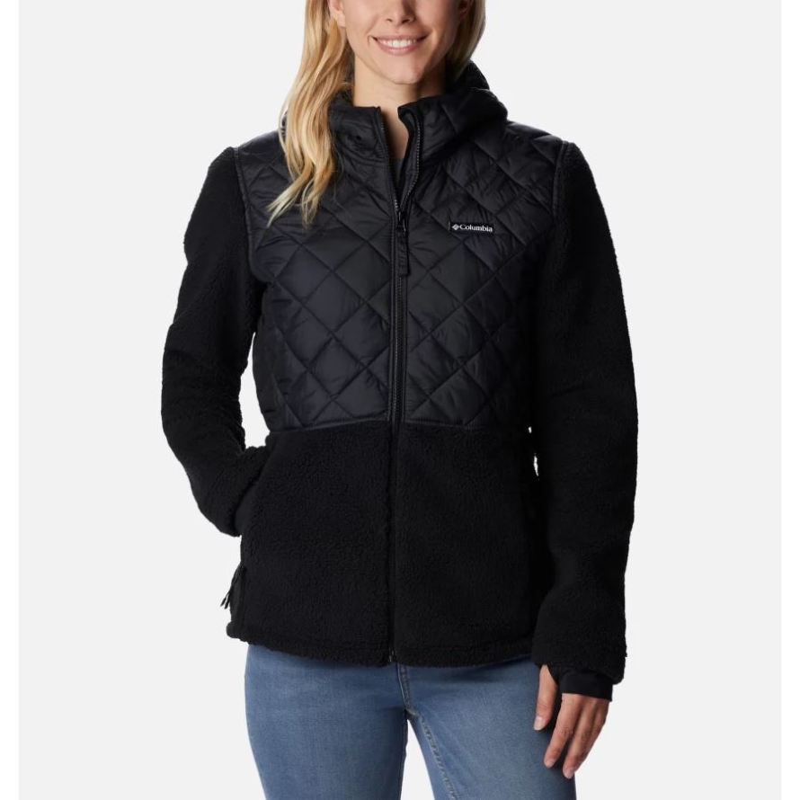 Columbia Women's Crested Peak Hooded Fleece Jacket Black