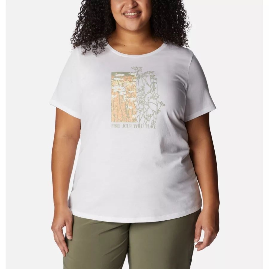 Columbia Women's Daisy Days Graphic T-Shirt Plus Size White/Find your Wild Graphic