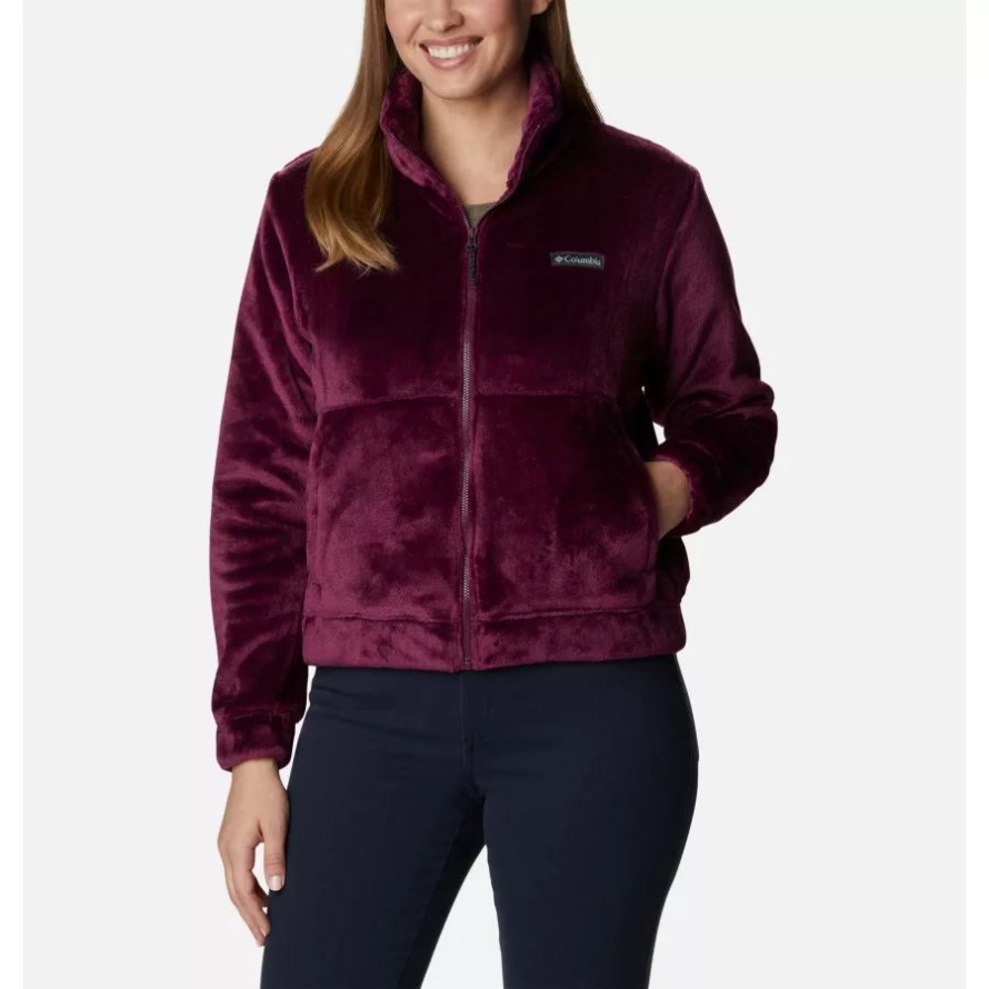 Columbia Women's Fireside Cropped Sherpa Fleece Jacket Marionberry