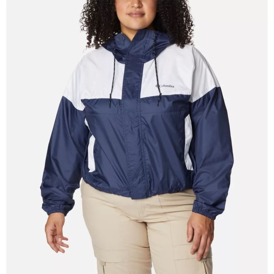 Columbia Women's Flash Challenger Cropped Windbreaker Plus Size Nocturnal/White