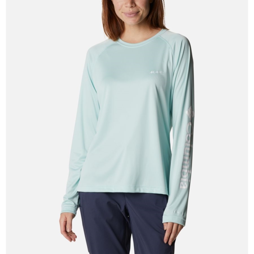 Columbia Women's Fork Stream Long Sleeve Shirt Icy Morn/White Logo