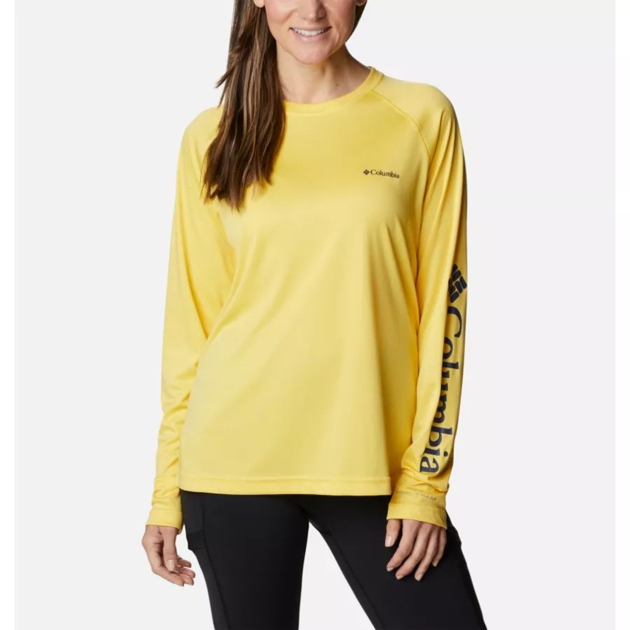Columbia Women's Fork Stream Long Sleeve Shirt Sun Glow/Nocturnal Logo