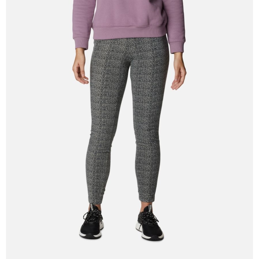 Columbia Women's Glacial Fleece Printed Leggings Black Herringbone Print