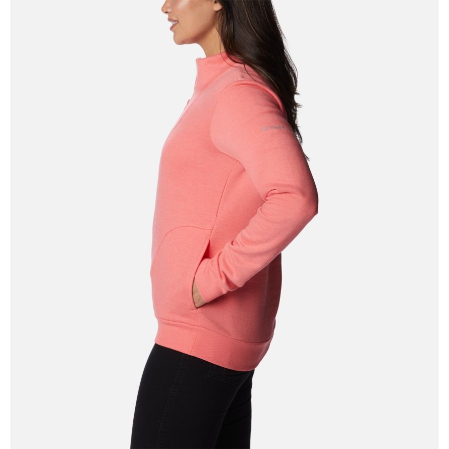 Columbia Women's Hart MountainQuarter Zip Fleece Pullover Blush Pink Heather