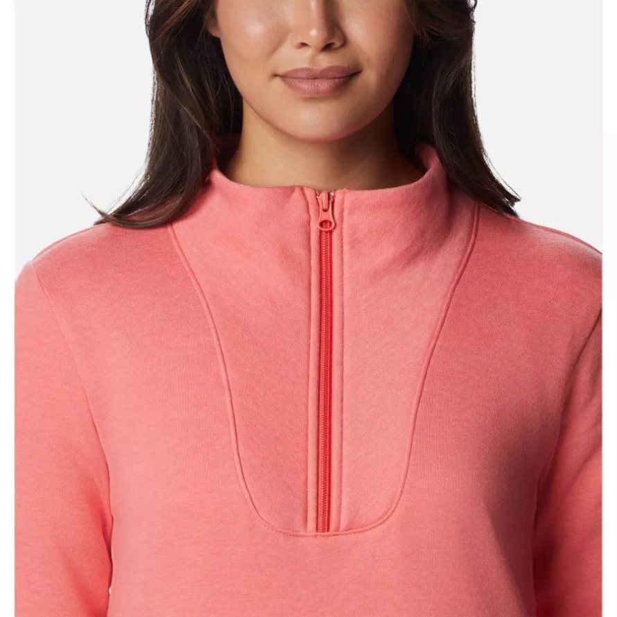 Columbia Women's Hart MountainQuarter Zip Fleece Pullover Blush Pink Heather