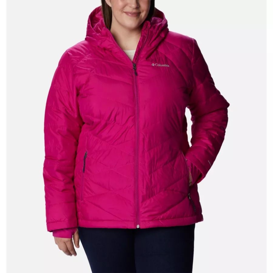 Columbia Women's Heavenly Hooded Jacket Plus Size Wild Fuchsia
