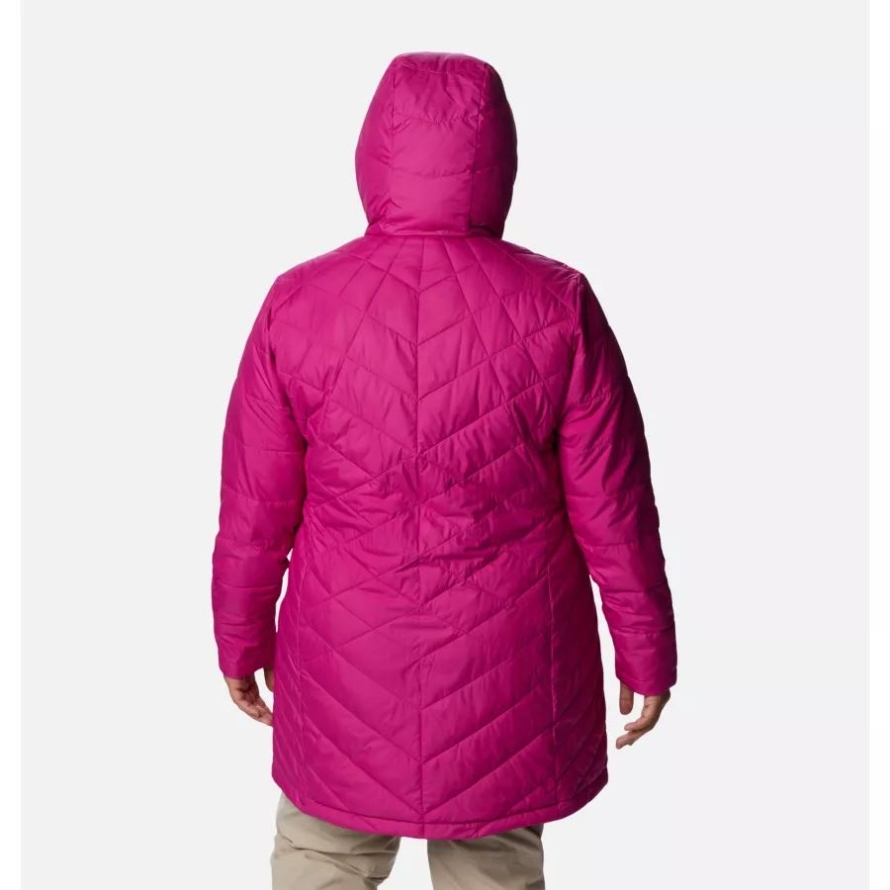 Columbia Women's Heavenly Long Hooded Jacket Plus Size Wild Fuchsia