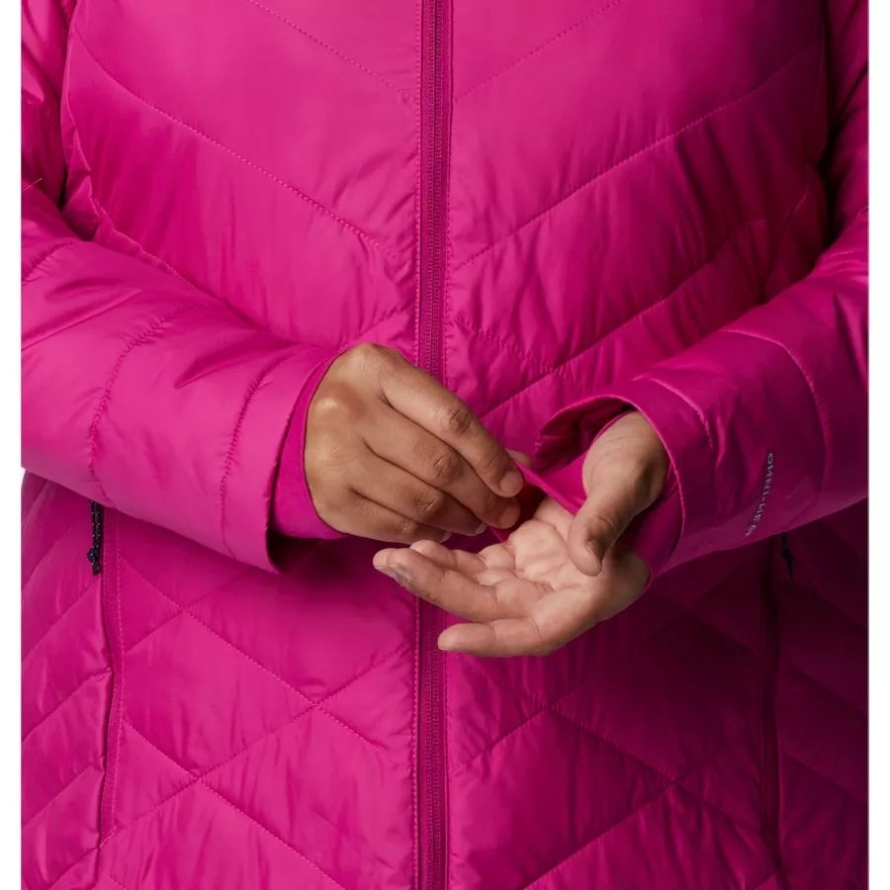 Columbia Women's Heavenly Long Hooded Jacket Plus Size Wild Fuchsia