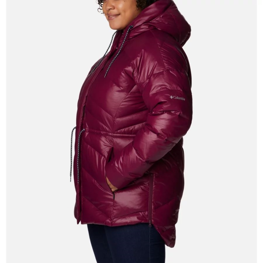 Columbia Women's Icy Heights II Down Novelty Jacket Plus Size Marionberry Gunmetal