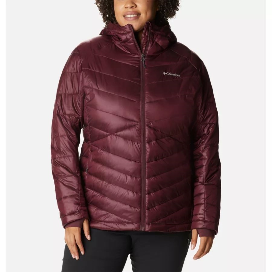 Columbia Women's Joy Peak Omni-Heat Infinity Insulated Hooded Jacket Plus Size Malbec