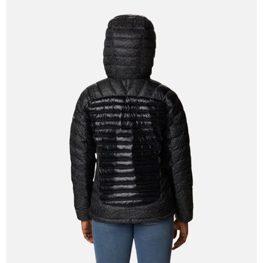Columbia Women's Labyrinth Loop Omni-Heat Infinity Insulated Hooded Jacket Black/Black Terrain Print