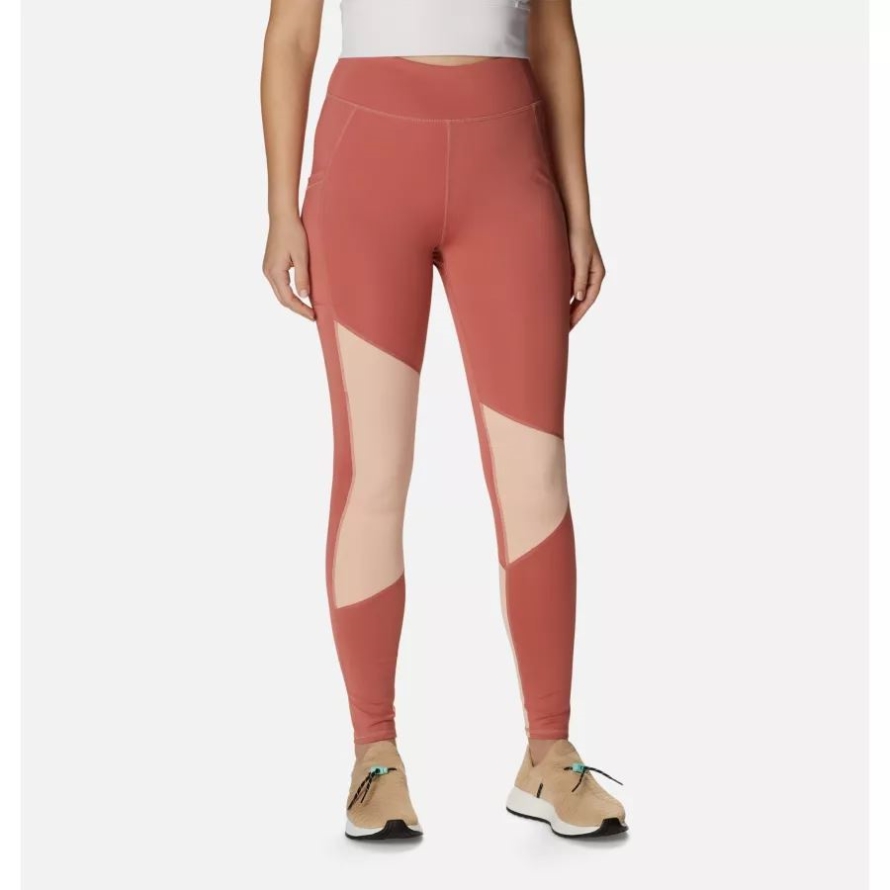 Columbia Women's Lodge Colourblock Leggings Dark Coral/Peach Blossom