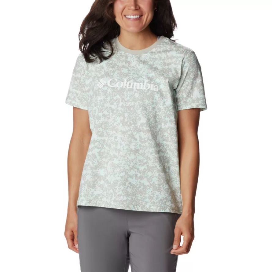 Columbia Women's North Cascades Casual Printed T-Shirt Chalk Dotty Disguise