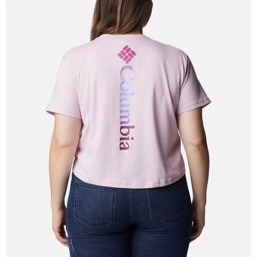 Columbia Women's North Cascades Cropped Tee Plus Size Aura/CSC Branded Gradient