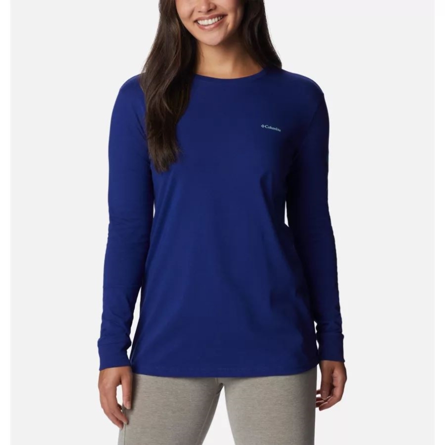 Columbia Women's North Cascades Long Sleeve T-shirt Dark Sapphire/CSC Gradient Sleeve