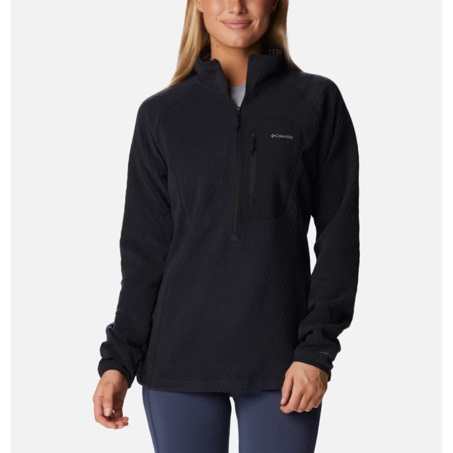 Columbia Women's Outdoor Tracks Half Zip Fleece Pullover Black