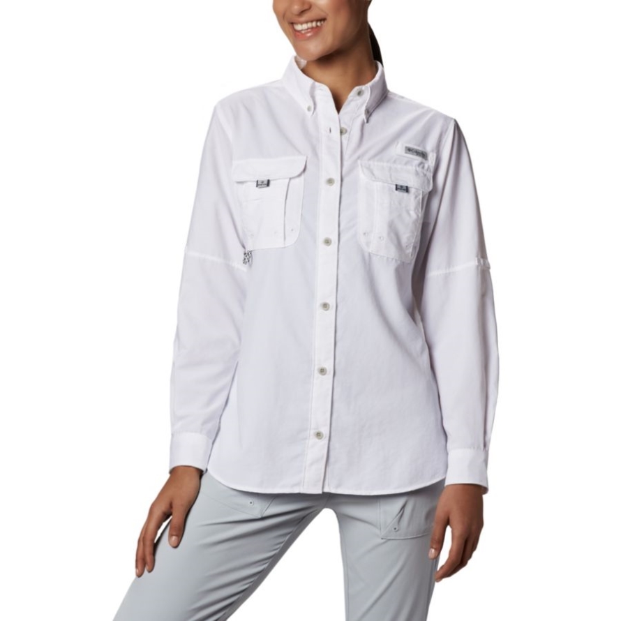 Columbia Women's PFG Bahama Long Sleeve Shirt White