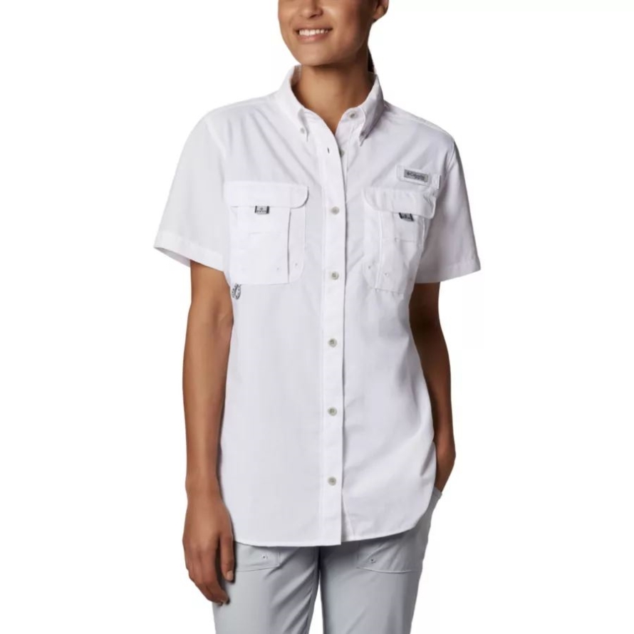 Columbia Women's PFG Bahama Short Sleeve Shirt White