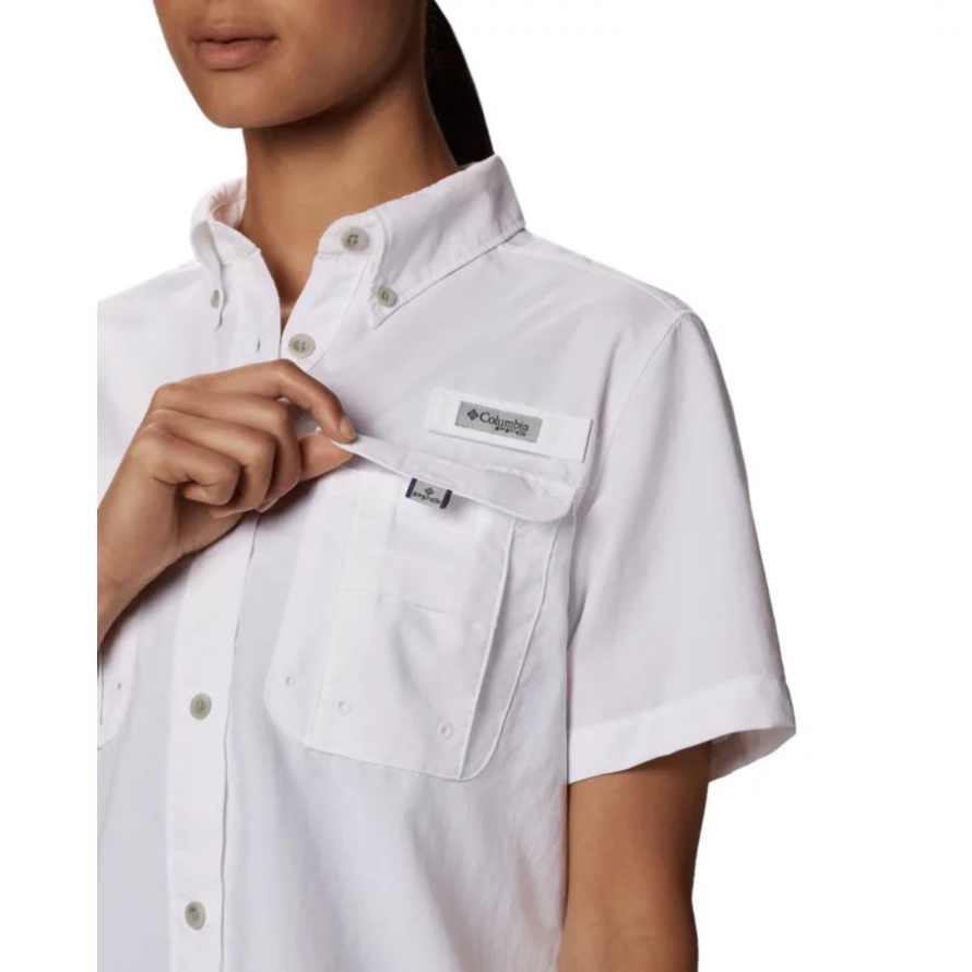 Columbia Women's PFG Bahama Short Sleeve Shirt White